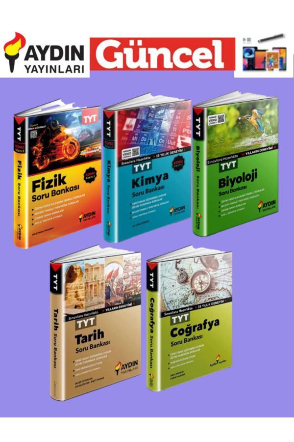 Aydın Yayınları Güncel Tyt Fizik-Kimya-Biyoloji-Tarih-Coğrafya Soru Bankası Seti+Kalem - Aydın Yayınları - Image 1
