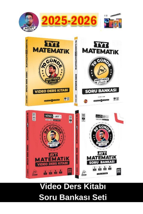 2026 70 Günde Tyt Matematik Soru-Video-25-26 90 Günde Ayt Matematik Soru-Video Kitabı - Mert Hoca Yayınları - Image 1