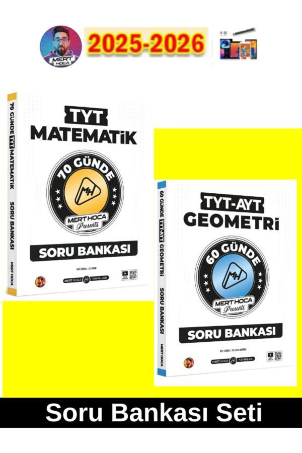 2026 70 Günde Tyt Matematik-2026 60 Günde Tyt-Ayt Geometri Soru Bankası Seti+Kalem - Mert Hoca Yayınları - Image 1