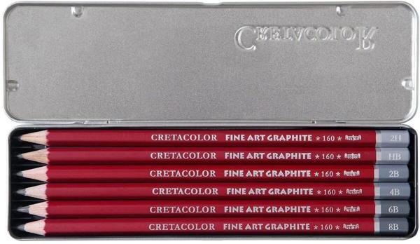 Supertrend Fine Art Graphite Dereceli Kalem Karakalem Eskiz Çizim Seti Metal Kutu 6'lı - Image 1