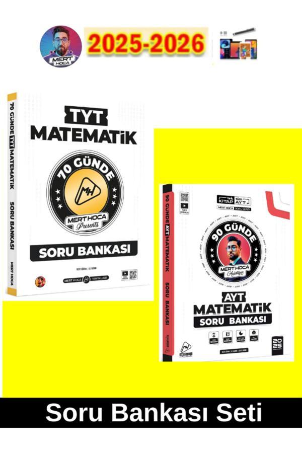 2026 70 Günde Tyt Matematik-25-26 90 Günde Ayt Matematik Soru Bankası Seti+Kalem - Mert Hoca Yayınları - Image 1