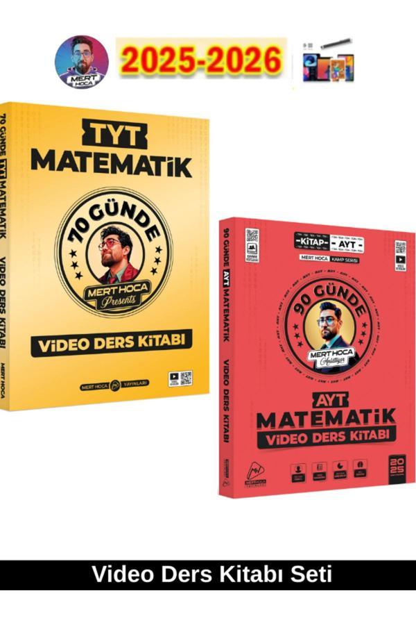 2026 70 Günde Tyt Matematik-25-26 90 Günde Ayt Matematik Video Ders Kitabı Seti+Kalem - Mert Hoca Yayınları - Image 1