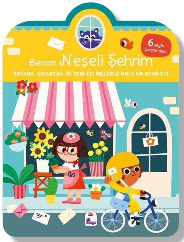Benim Neşeli Şehrim - Boyama Çıkartma ve Yeni Kelimelerle Dolu Bir Oyun Evi - İndigo Çocuk - Image 1