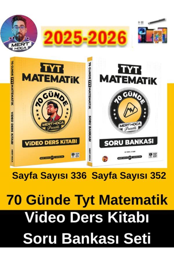 2026 Mert Hoca Tyt 70Günde Matematik Video Ders Kitabı Ve Tyt Matematik Soru Bankası Seti+Yeni Ürün - Mert Hoca Yayınları - Image 1