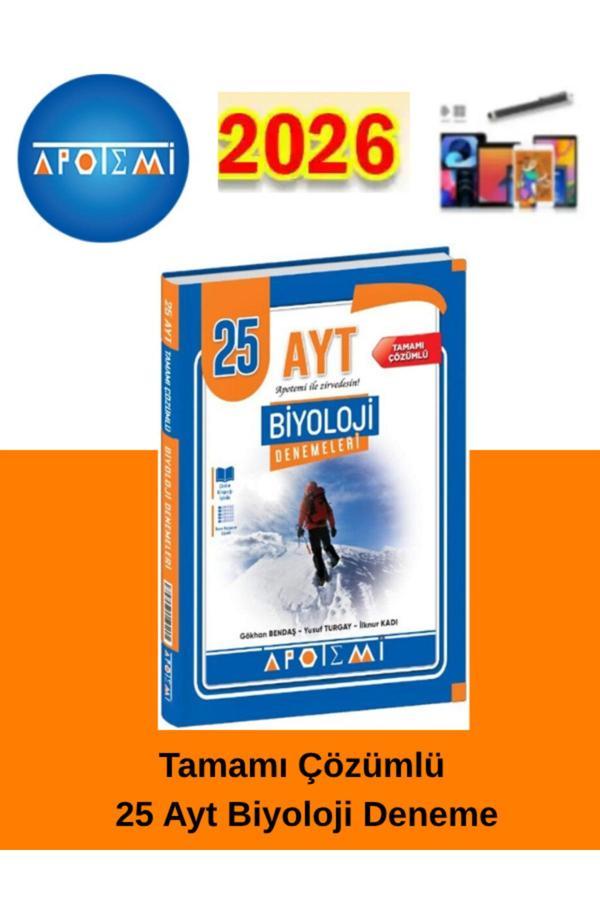 25-26 Apotemi Yayınları Ayt Biyoloji 25 Li Deneme+Android Kalem - Apotemi Yayınları - Image 1
