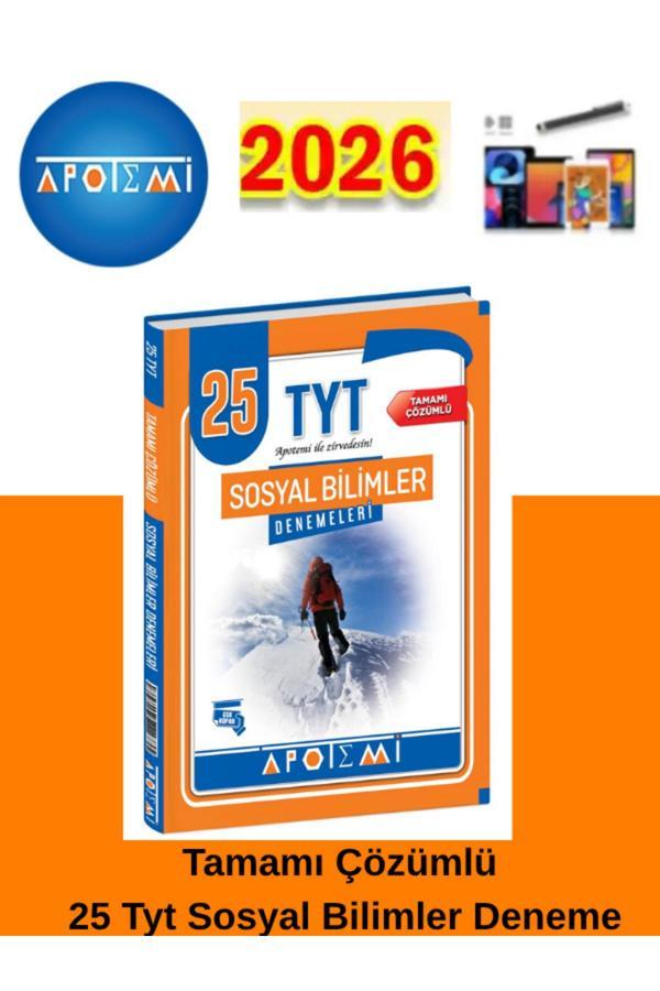 25-26 Apotemi Yayınları Tyt Sosyal Bilimler 25 Li Deneme+Android Kalem - Apotemi Yayınları - Image 1