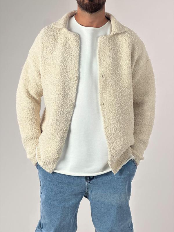 Ekru Peluş Hırka - Image 1