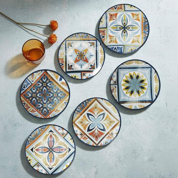 Güral Porselen Camelia 6 Parça 20 Cm Pasta Takımı Harmoni - Mavi 4270 - Image 1