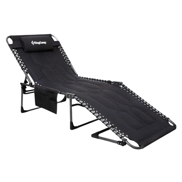 KingCamp Magnolia B20 Premium 7 Kademeli Katlanır Dolgulu Şezlong Black - Image 1