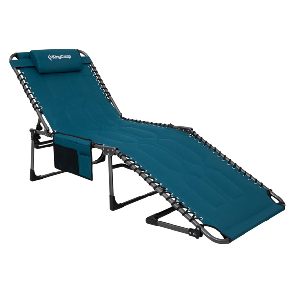 KingCamp Magnolia B20 Premium 7 Kademeli Katlanır Dolgulu Şezlong Blue - Image 1