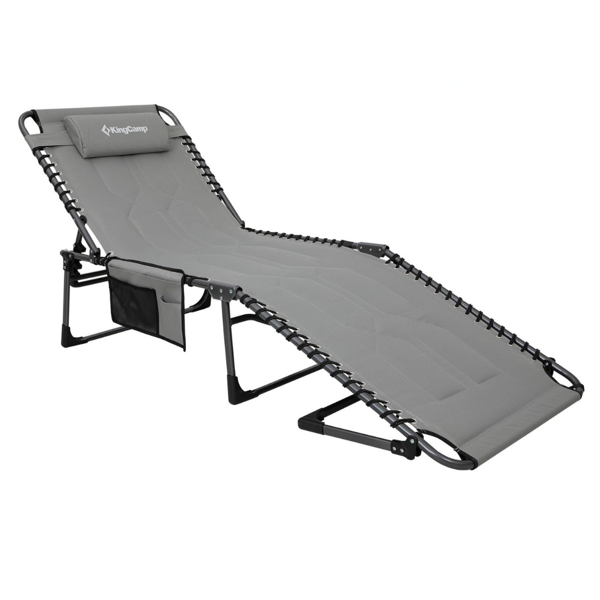 KingCamp Magnolia B20 Premium 7 Kademeli Katlanır Dolgulu Şezlong Grey - Image 1