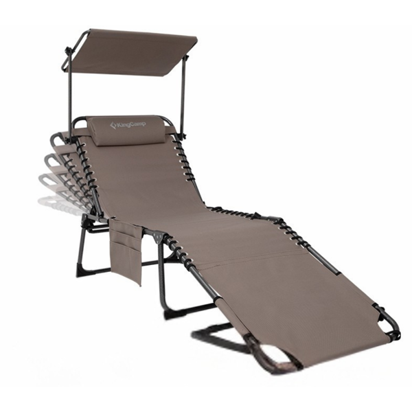 KingCamp Magnolia B10 Plus Hands-Free Premium 7 Kademeli Katlanır Şezlong Beige - Image 1
