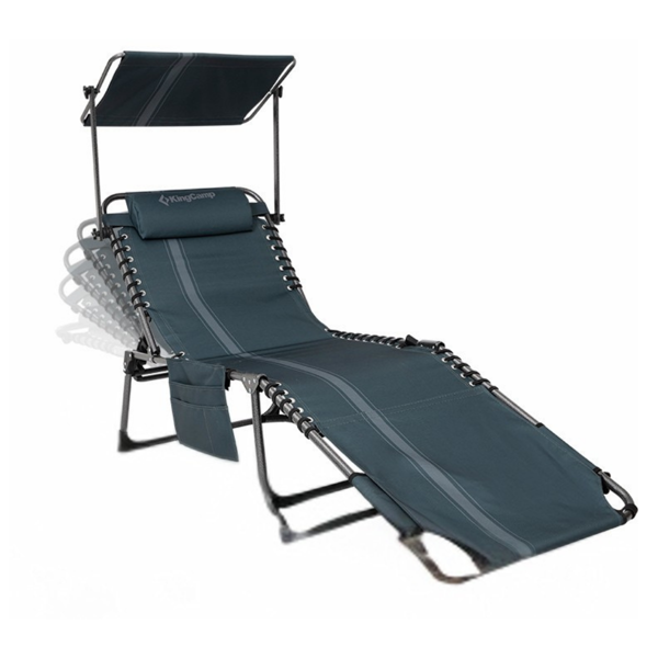 KingCamp Magnolia B10 Plus Hands-Free Premium 7 Kademeli Katlanır Şezlong Blue/Grey - Image 1