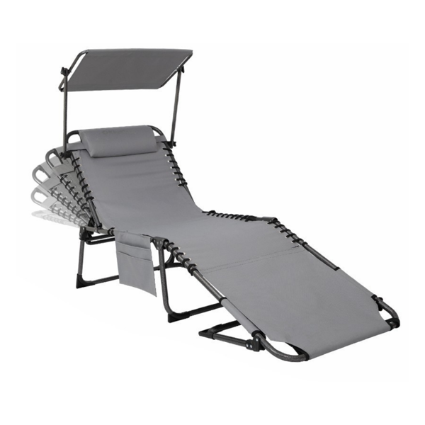 KingCamp Magnolia B10 Plus Hands-Free Premium 7 Kademeli Katlanır Şezlong Grey - Image 1