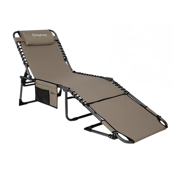 KingCamp Magnolia B10 Hands-Free Premium 7 Kademeli Katlanır Şezlong Beige - Image 1