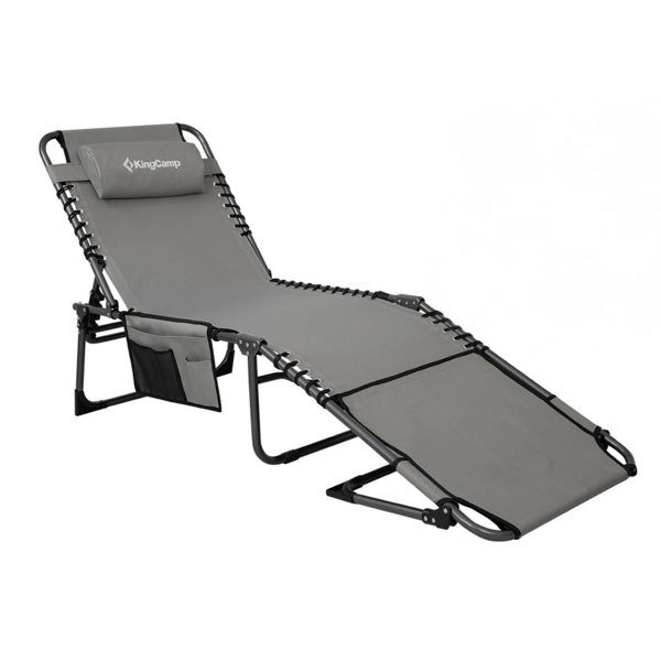 KingCamp Magnolia B10 Hands-Free Premium 7 Kademeli Katlanır Şezlong Grey - Image 1