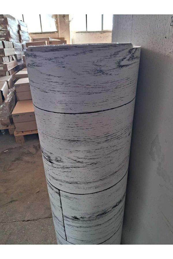 PVC GRİ YER MUŞAMBASI 1 X 10 METRE ZEMİN KAPLAMASI KEÇELİ PARKE DESEN POPFLEKS MİNEFLÖ - Image 1