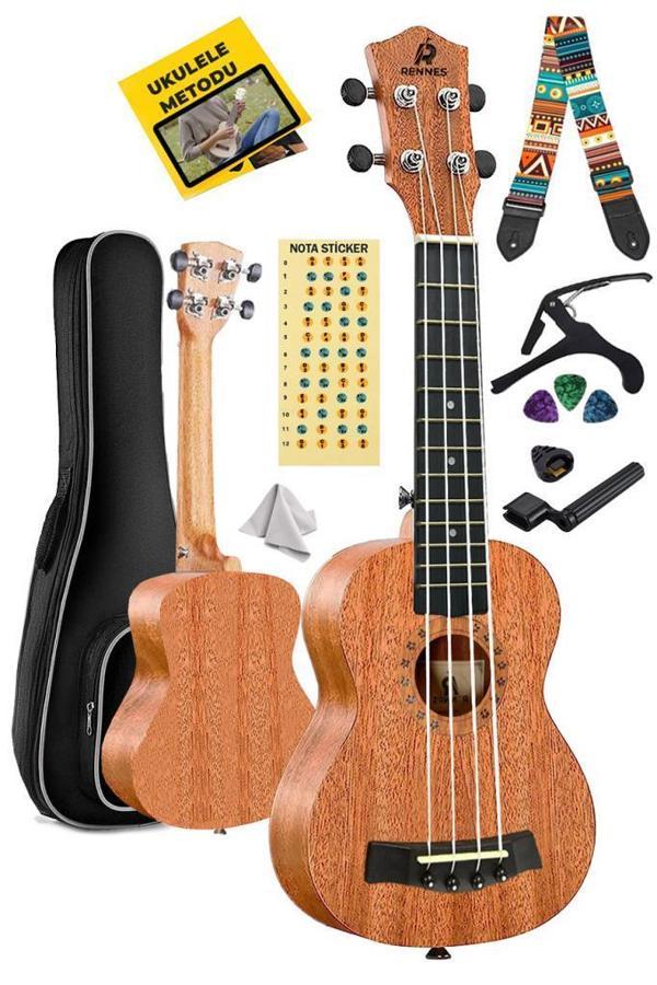 Rennes RD-21 Soprano Ukulele (Çanta Capo Askı Metod Pena) - Image 1