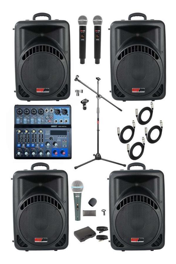  Lastvoice Ample Center Paket-4 Aktif hoparlör ve Mixer Full Ses Sistemi Seti - Image 1