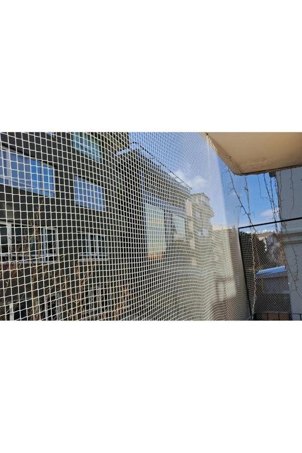 Kedi Flesi 2 x 8 Metre Kuş Önleme Ağı ip halat kanca dubel Sık Dokuma Montaj Malzemeli Balkon ağı - Image 1