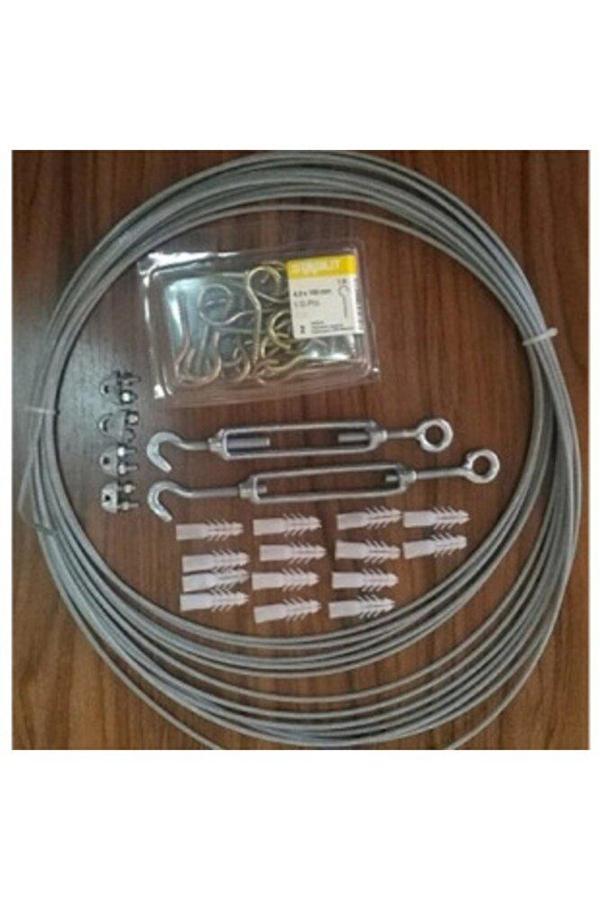 File Montaj Mazemesi 4 Metre Için Kanca Dubel Çelik Halat File Montaj Aparatı - Image 1