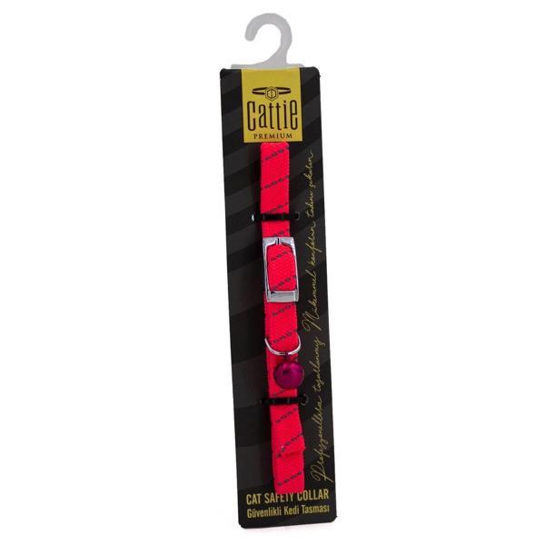 Cattie Ayarlanabilir Elastik Kedi Boyun Tasması 1 cm x 30 cm Pembe - Image 1