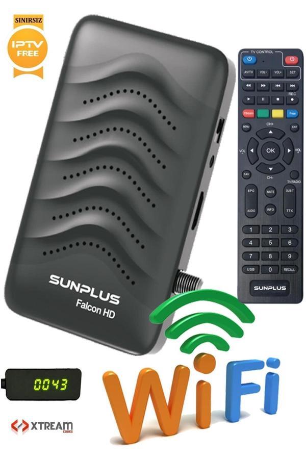 Sunplus Falcon Çanaklı-Çanaksız Wi-Fi Dahil Full HD Sınırsız Sinema Paketli Uydu Alıcısı - Image 1