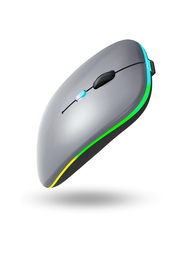 Büro Ev Ofis Bilgisayarı için Rgb Füme Şarjlı Kablosuz Mouse - Image 1