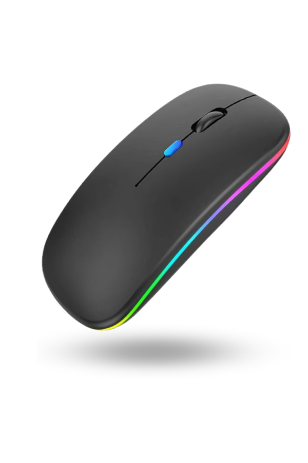 Büro Ev Ofis Bilgisayarı için Rgb Siyah Şarjlı Kablosuz Mouse - Image 1