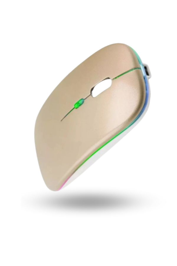 Büro Ev Ofis Bilgisayarı için Rgb Golden Şarjlı Kablosuz Mouse - Image 1