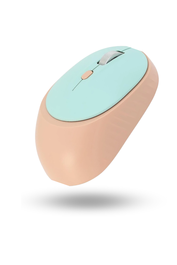 Büro Ev Ofis Bilgisayarı için Turkuaz Pembe Bluetooth WiFi Mouse - Image 1