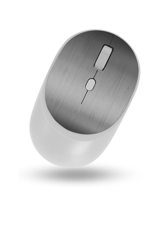 Büro Ev Ofis Bilgisayarı için Gri Bluetooth WiFi Mouse - Image 1