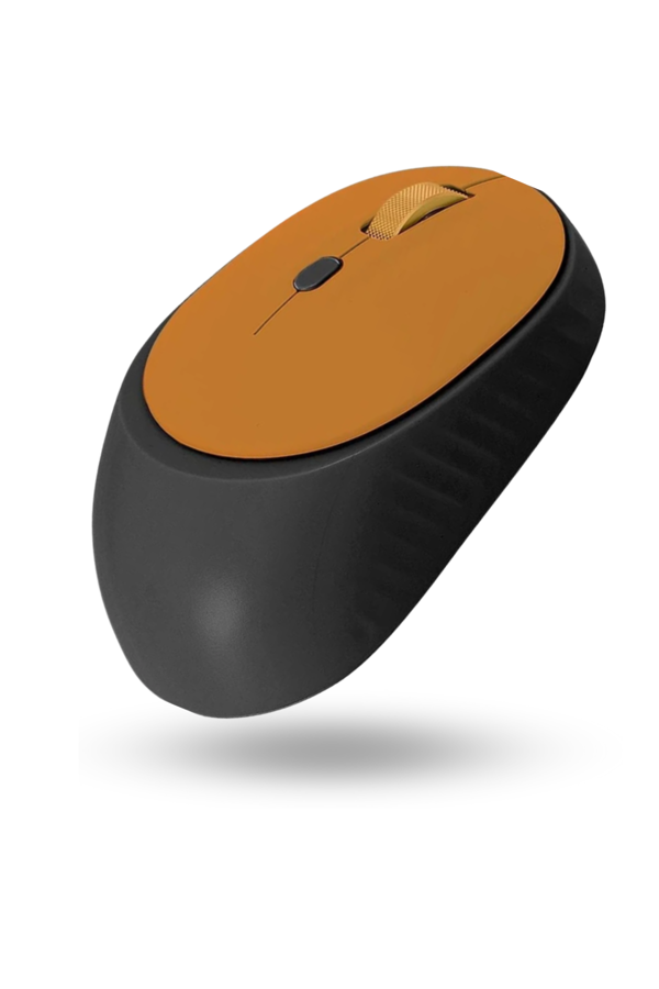 Büro Ev Ofis Bilgisayarı için Turuncu Siyah Bluetooth WiFi Mouse - Image 1