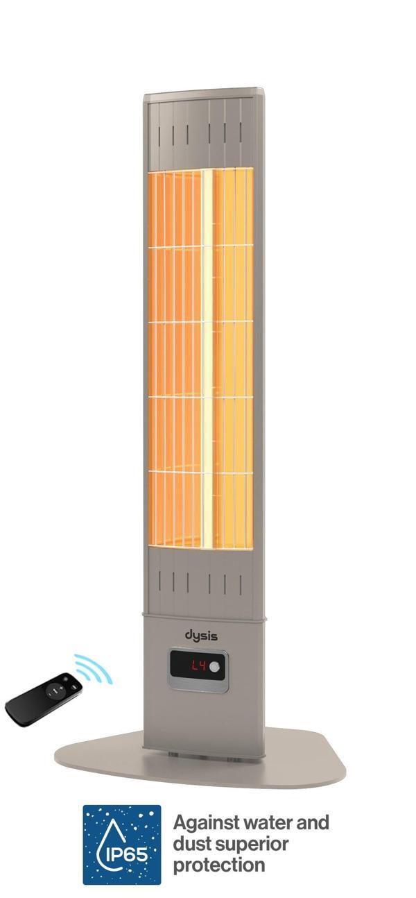 Single X Karbon Serisi IP65 Suya-Toza Dayanıklı 2300 W Bej Uzaktan Kumandalı İç/Dış Mekan Isıtıcı - Image 1