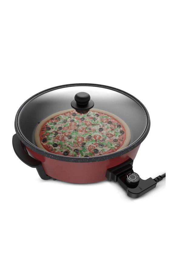 King K2101 Tavazade Çok Amaçlı Pizza Tavası Kırmızı - Image 1