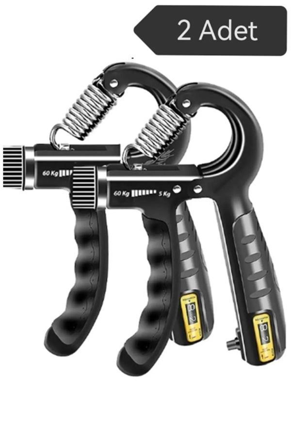 Lumisa Home 2 Adet Sayaçlı El Yayı 5-60 Kg Ayarlanabilir Bilek Kas Güçlendirme Aleti Kaydırmaz Damar Çıkartıcı - Image 1