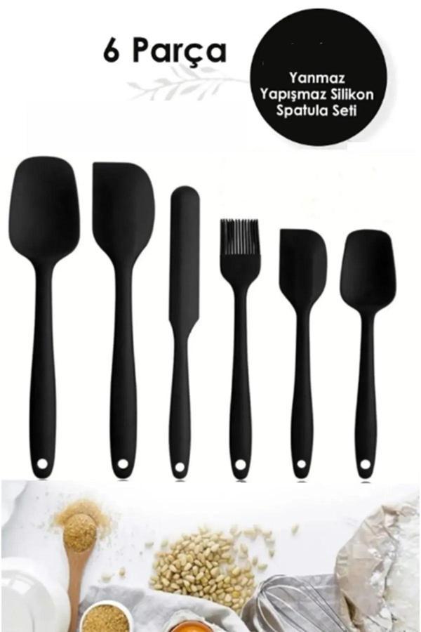 Lumisa Home 6 Adet Isıya Dayanıklı Yanmaz Yapışmaz Silikon Spatula Seti Mutfak Pasta Slikon Yumurta Fırçası - Image 1