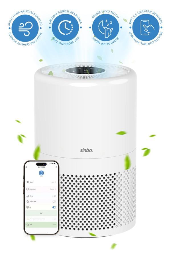Sinbo Sap-5508 Akıllı H13 Hepa Filtreli Wifi Özellikli Hava Temizleyici - Image 1