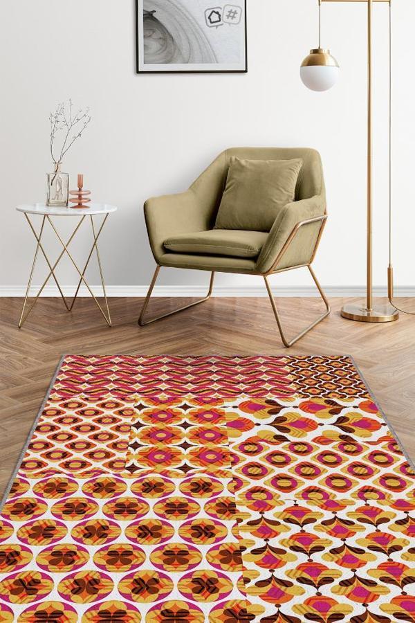 Homshtag Olumlu Ol Etnik Desenli Halı Geometrik Salon Halısı Çok Renkli Oturma Odası Halısı - Image 1