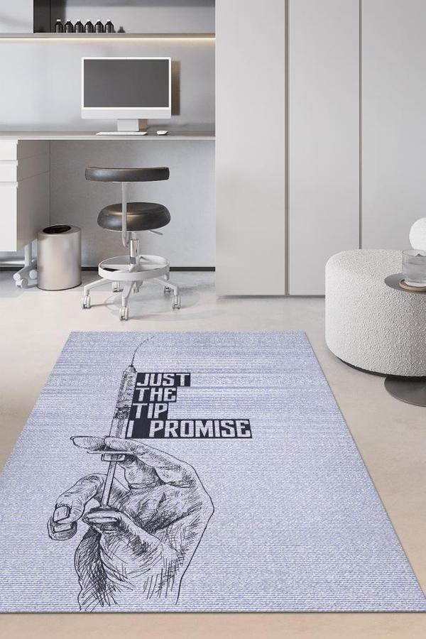 Homshtag Söz Acımayacak Doktor Temalı Halı Minima Gri Doktor Ofis Halısı Doktora Hediyelik Halı - Image 1
