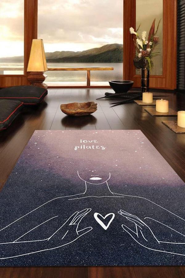 Homshtag Pilatesi Seviyorum Çok Renkli Meditasyon Halı Vintage Halı,Yoga Halısı,Sipiritüel Halı - Image 1