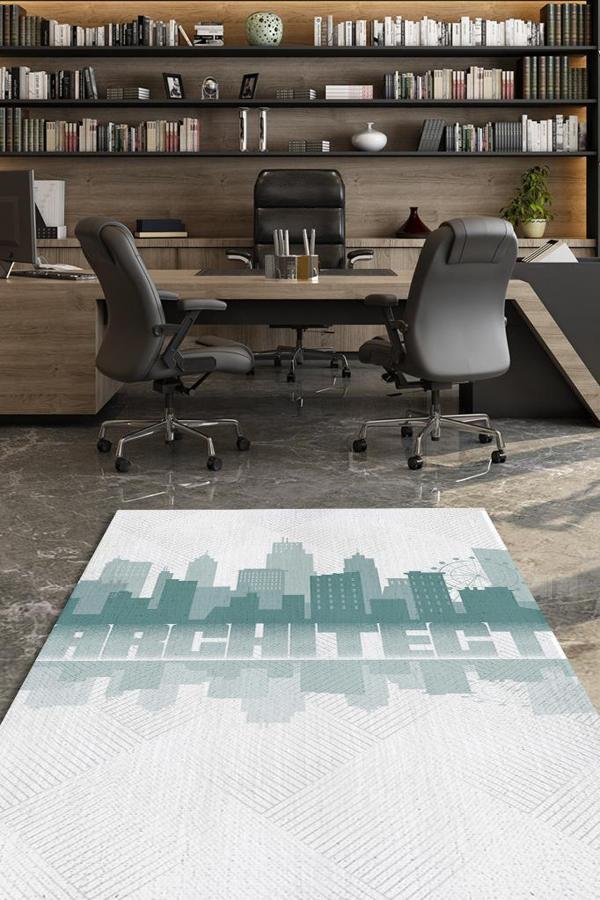 Homshtag Mimarlık Çok Renkli Mimar Tasarım Halı Mimar Ofisine Halı Açık Renk Hediyelik Mimar Halısı - Image 1