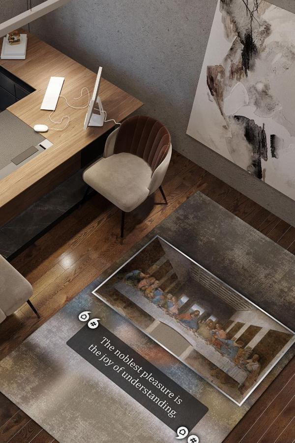 Homshtag Son Akşam Yemeği Da Vinci Sanat Sever Halısı Çok Renkli Halı Tablo Temalı Halı Sanat Halısı - Image 1