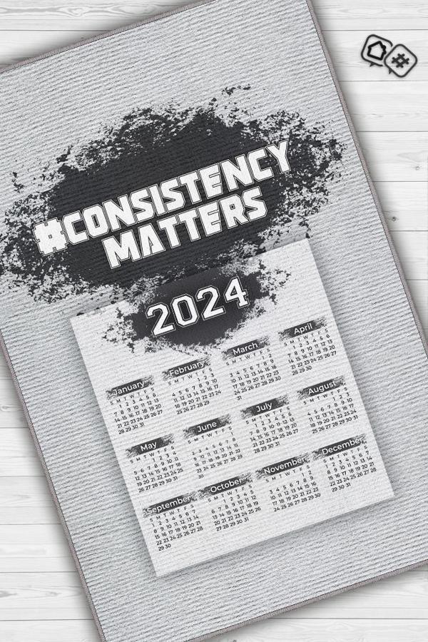 Homshtag Yeni Yılda Devamlılık Siyah Beyaz Renk Yeni Yıl Parti Halısı Yılbaşı Temalı Hediyelik Halı - Image 1