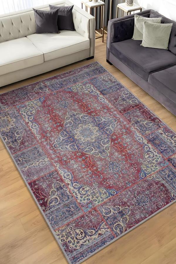 Homshtag Farklı Olmakta Etnik Desenli Halı Geometrik Salon Halısı Çok Renkli Oturma Odası Halısı  - Image 1