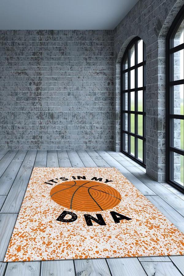 Homshtag Basketbol Genlerimde Var Çok Renkli Halı Basketbol Sever Halısı Spor Severler İçin Halı - Image 1
