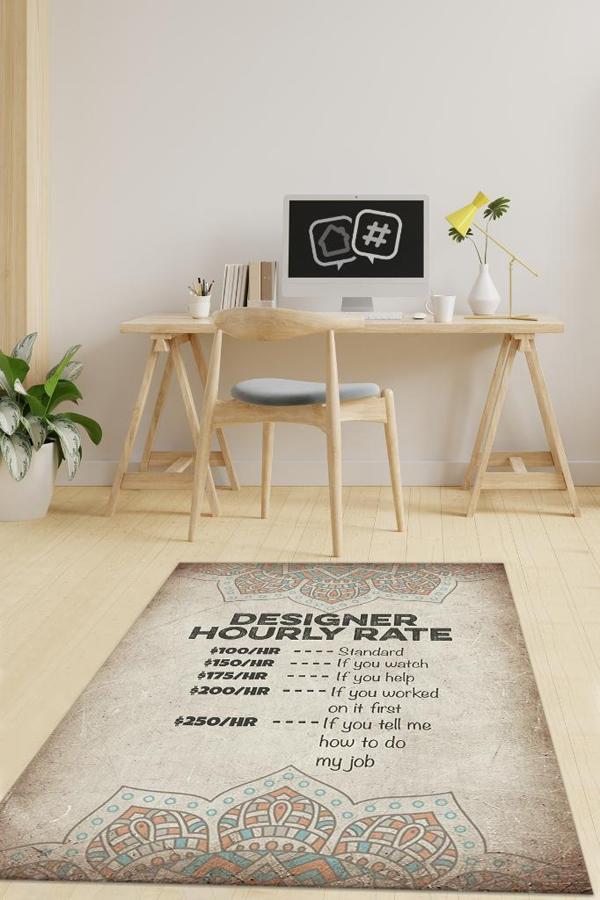 Homshtag Tasarımcının Listesi Bej Renkli Grafiker Temalı Halı Grafikere Hediyelik Halı Tasarım Halı - Image 1