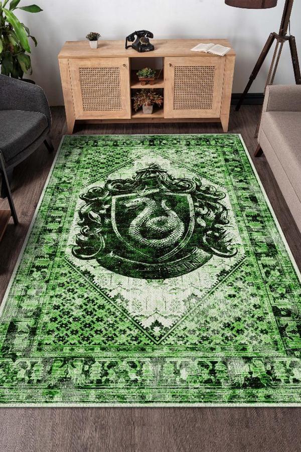 Homshtag Slytherin Harry Potter Desenli Halı Yeşil Renkli Halı Harry Potter Film Sever Halısı - Image 1
