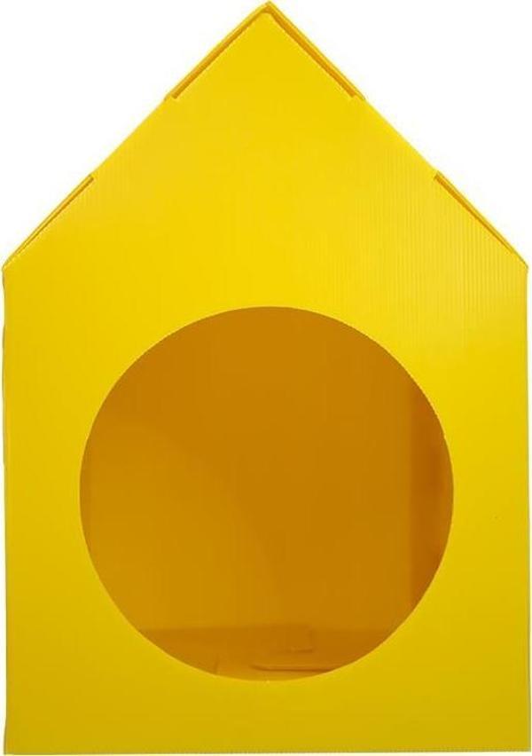 Temel Özel Üretim Plastik Kedi Evi Sarı - Image 1