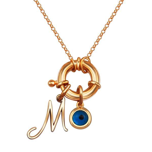 Charm Lock Harf Gümüş Kolye - Image 1